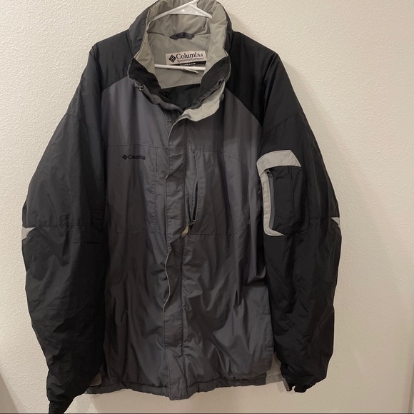 Columbia Puffer Jacket Gray Black 2xlt 